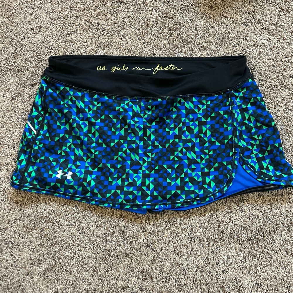 Under Armour Blue and Green Patterned Skirt